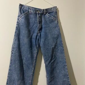 Relaxed Fit Blue Jeans with Subtle Fading